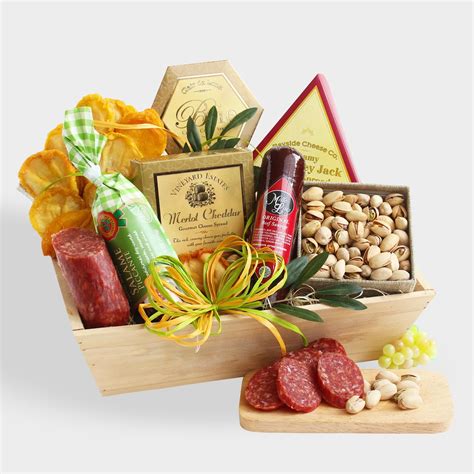 Meat and Cheese Gourmet Gift Basket | Gourmet gift baskets, Dried pears, Gourmet gifts