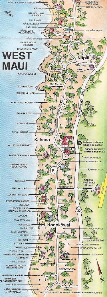 MAUI HONOKOWAI, KAHANA & NAPILI AREA MAP More | Maui hawaii vacation ...