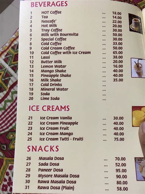 Menu at Indian Coffee House, Sagar, Makroniya, Jabalpur Rd