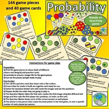 Probability Teaching and Activity Bundle: Teaching session, language cards, game