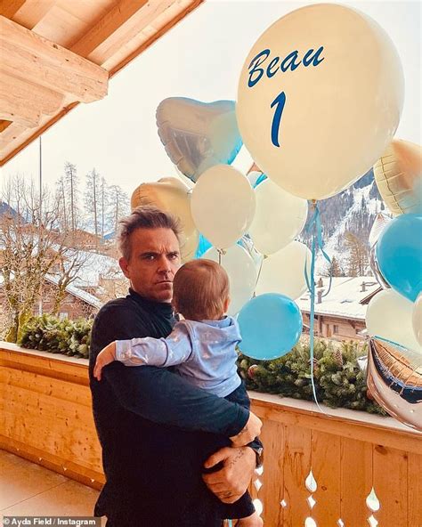 Ayda Field and Robbie Williams celebrate son Beau's first birthday with ...