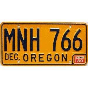 1980 Oregon #MNH-766 | Classic Oregon License Plates