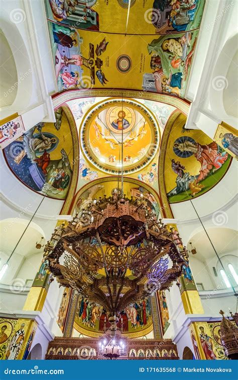 Korce, Albania - August 07, 2014. Interior of Resurrection of Christ ...