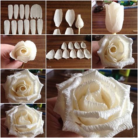 How to DIY Easy Rose from Crepe Paper