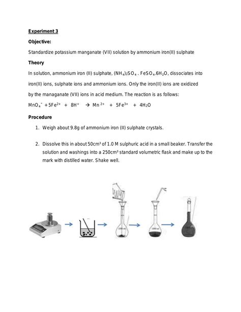 Standardize potassium manganate (VII) solution | MF008 - General ...