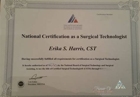 Certification Surgical Tech