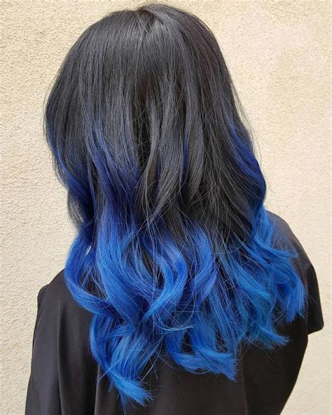 Bright Blue Balayage Highlights #ombreweddinghair | Blue ombre hair, Blue tips hair, Hair styles