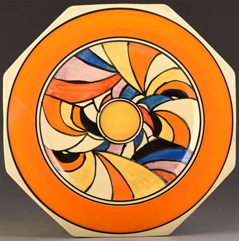 Clarice Cliff SWIRLS DESIGN 10" PLATE C.1930