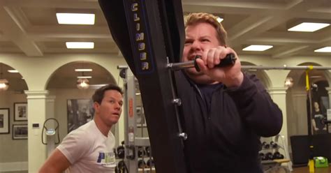 James Corden joined Mark Wahlberg's morning workout on 'Late Late Show'