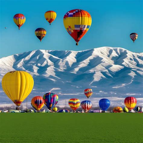 Colorful Hot Air Balloon Festival Over Snowy Mountains | MUSE AI