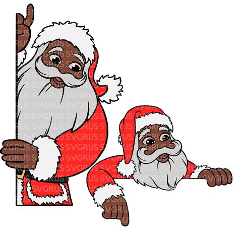 Santa Svg Black Santa Claus SVG Black Santa Svg Christmas - Etsy