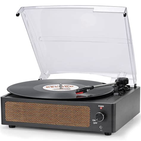 Vinyl Record Player with Speakers Vintage Turntable for Vinyl Records Belt-Driven Turntable ...