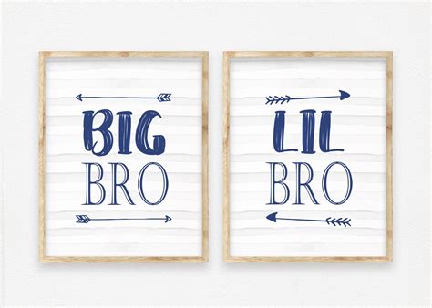 Lil Bro Big Bro Brothers Printable Wall Art Brothers Quote | Etsy