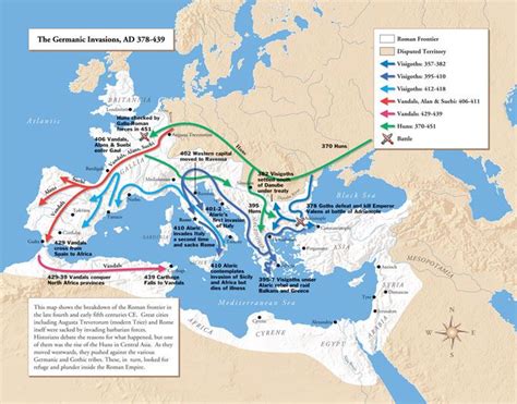 The Germanic Invasions, AD 378-439 Roman History, European History, World History, Ancient Rome ...