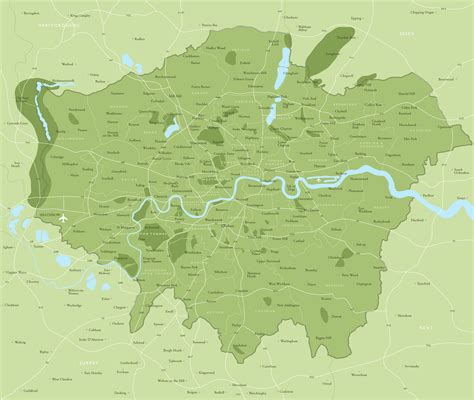 Map of Greater London districts and boroughs - Maproom