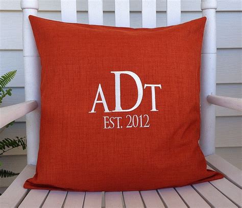 Monogrammed Outdoor Initial Pillow Cover in Burnt Orange