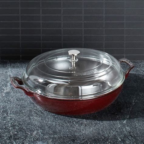 Staub 3.5-Qt Grenadine Braiser with Glass Lid + Reviews | Crate & Barrel