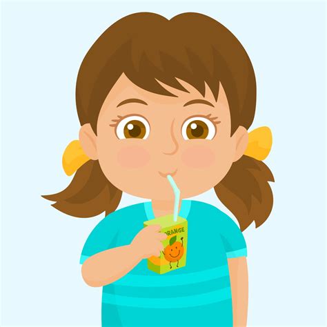 Kid Drinking Juice Vector Art, Icons, and Graphics for Free Download