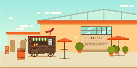 Street Food Vector Illustration - Designious