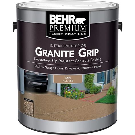 Behr Premium Granite Grip Interior/Exterior Concrete Coating in Tan, 3 ...