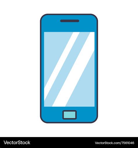 Blue smartphone flat icon Royalty Free Vector Image