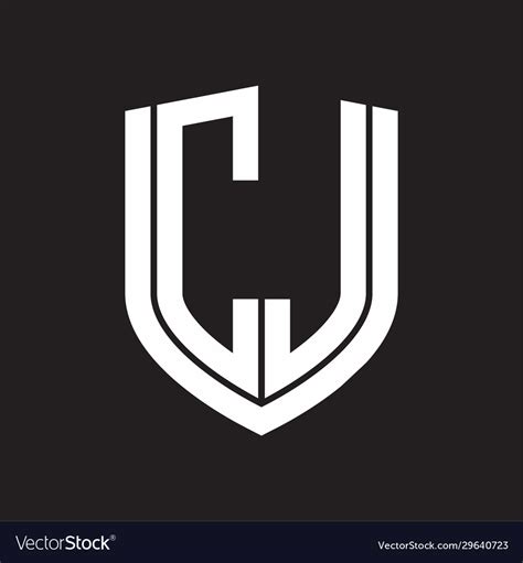 Cj logo monogram with emblem shield design Vector Image