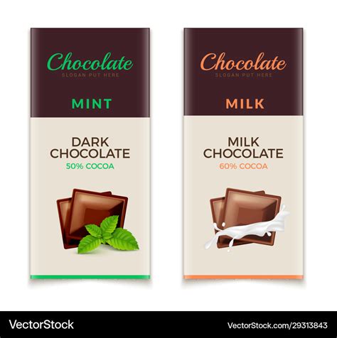 Chocolate bar packaging template design Royalty Free Vector