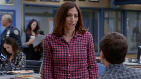 The shirt is Gina Linetti (Chelsea Peretti) in the episode 8 season 3 Brooklyn Nine-Nine | Spotern