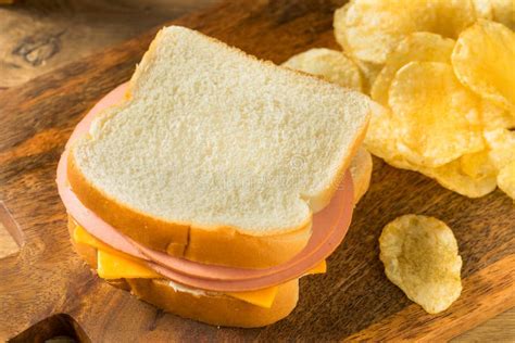 Homemade Bologna and Cheese Sandwich Stock Image - Image of protein ...