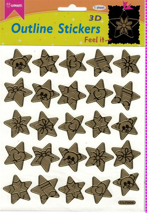 Gold Stars Decorated Stickers