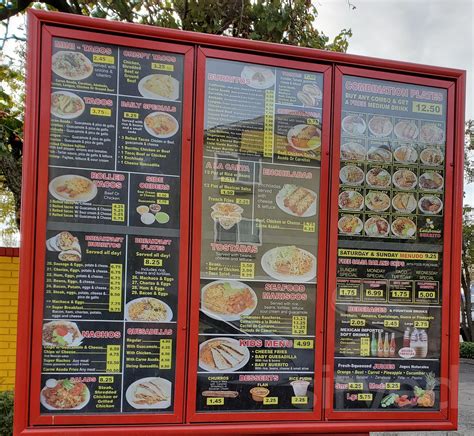 California Burrito menu in Vacaville, California, USA