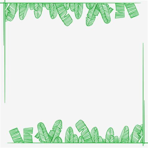 Green Banana Leaf Hd Transparent, Green Banana Leaf Border Illustration ...