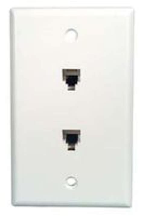 Dual Modular Telephone Wall Jack, 6 Pack