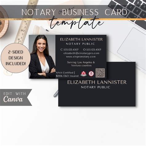 Professional notary business cards loan signing agent card notary signing agent notary marketing ...