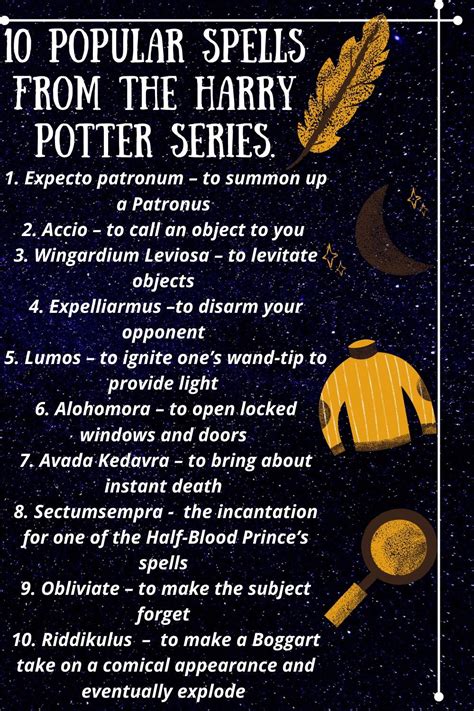 Popular spells from harry potter series – Artofit