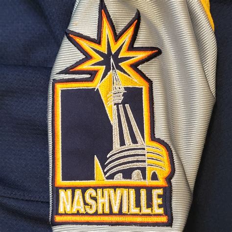 Vintage Nashville Predators 90s Starter Hockey Jersey Blue and Silver ...