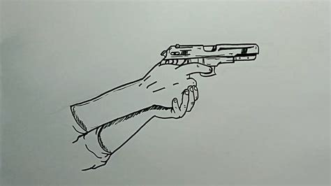 How to Draw Hand Holding Gun - YouTube