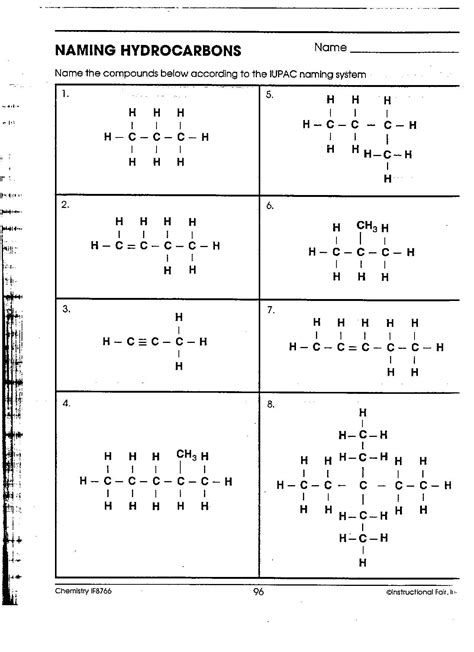 Nomenclature Worksheet With Answers