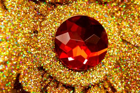 Red Crystal In Golden Decoration Free Stock Photo - Public Domain Pictures
