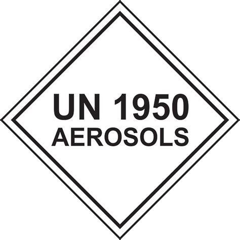 Self-Adhesive Vinyl "UN 1950 Aerosols" Dangerous Goods Label 250mm ...