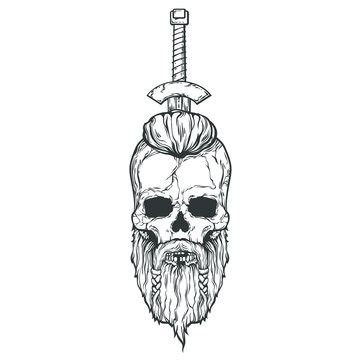 Viking Skull Drawing