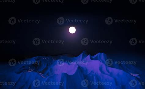 Moon in Night with Mountains image 5254094 Stock Photo at Vecteezy