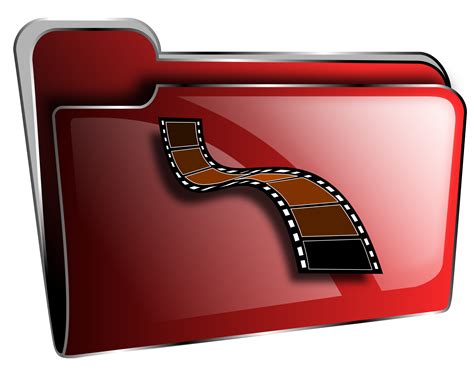 Clipart - Folder icon red video