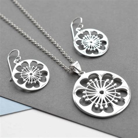 Sterling Silver Primrose Jewellery Set By Martha Jackson Sterling Silver