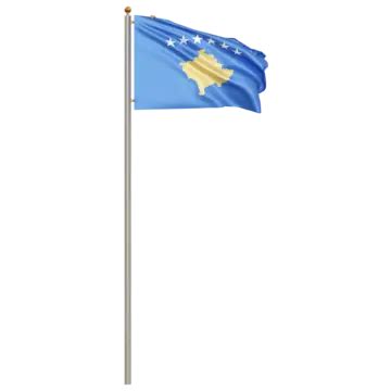 Kosovo Flag With Pole, Kosovo Flag Waving, Kosovo Flag Waving Transparent, Kosovo Flag PNG ...