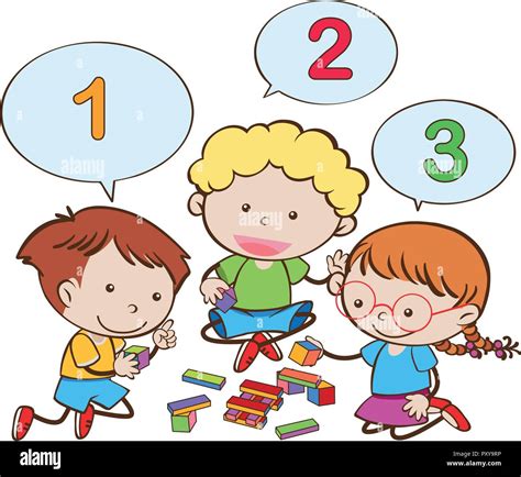 Happy children counting numbers illustration Stock Vector Image & Art ...