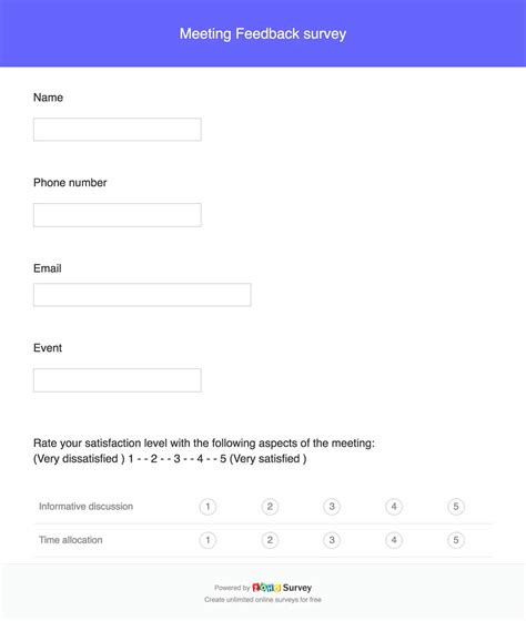 Meeting Feedback Survey Questionnaire & Template - Zoho Survey