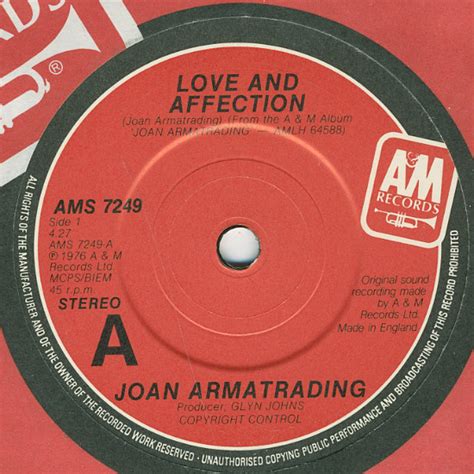 Joan Armatrading - Love And Affection (1976, Red Paper Labels, Vinyl ...