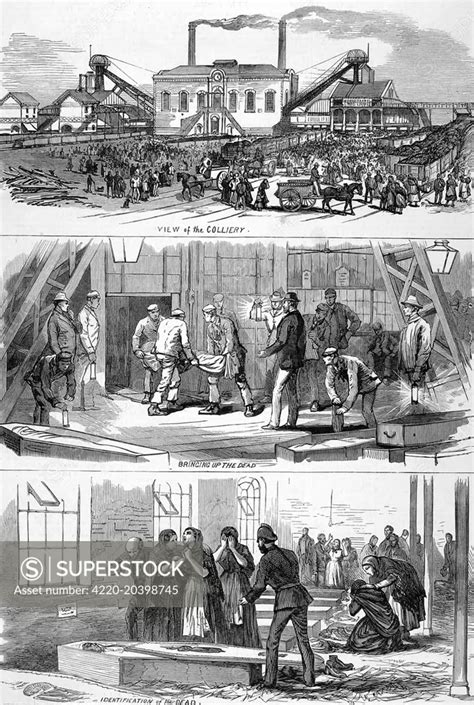 The explosion at Pemberton Collieries near Wigan. The tradegy was caused by firedamp gas ...