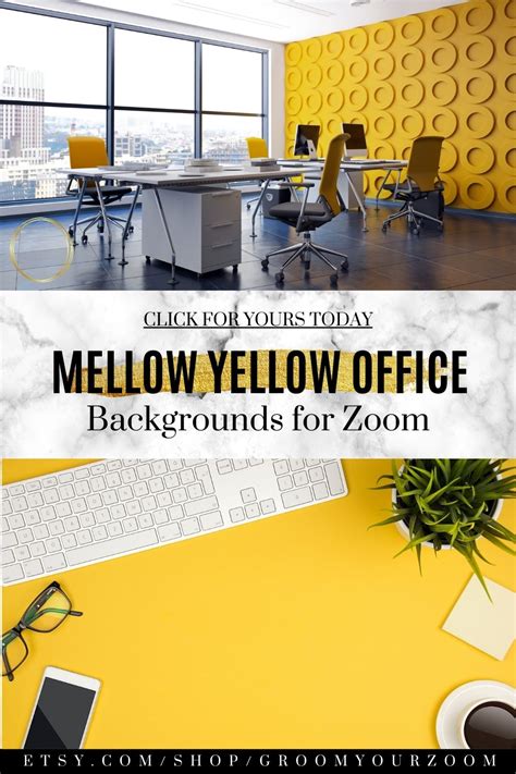 Yellow Office Zoom Background 4 Virtual Photos for Video - Etsy ...